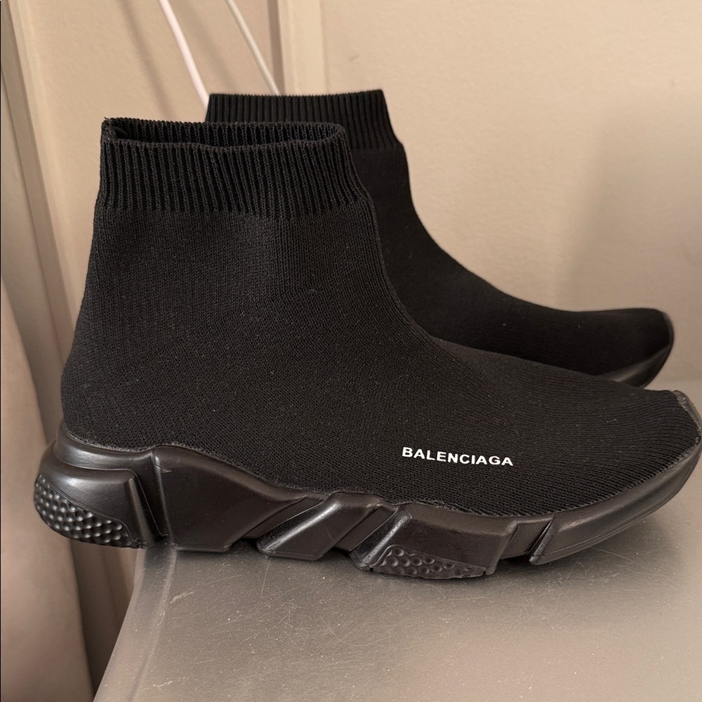 New Balenciaga Black High-Top Sock Shoes sz3
